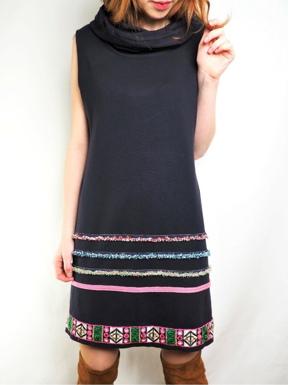 Desigual cowl neck jersey dress Sz XS